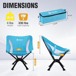 VILLEY Portable Folding Camping Chair — 330lb Capacity