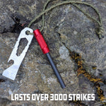 Survival Fire Striker with Tether and Multitool