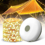 Camping String Lights 2-In-1 Waterproof Portable