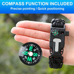 aiGear 3-Pack Survival Paracord Bracelets — Compass, Whistle & Fire Starter