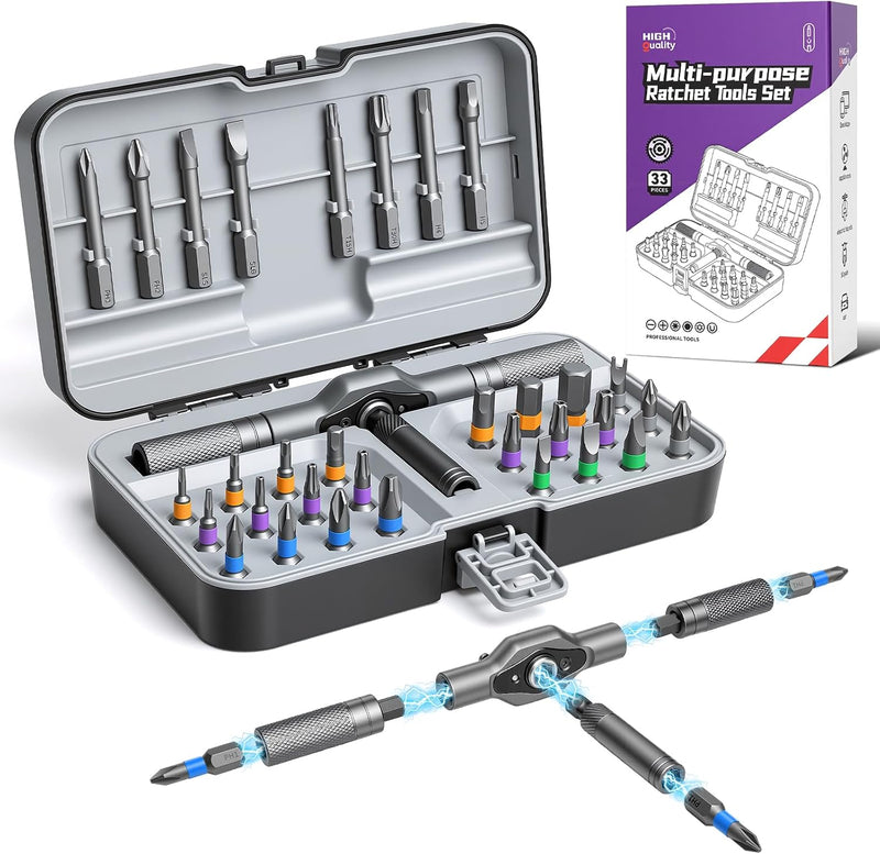 JUMPOW 34-in-1 Ratchet Screwdriver Multitool Set