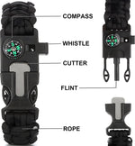 aiGear 3-Pack Survival Paracord Bracelets — Compass, Whistle & Fire Starter