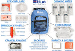 Blue Seventy-Two 72-Hour Emergency Survival Backpack Kit
