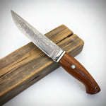 Damascus Steel Folding Pocket Knife — Ironwood Handle