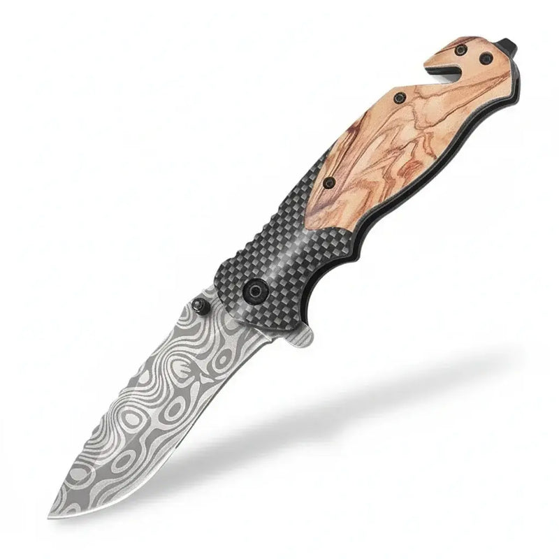 EDC Stainless Steel Folding Knife — Micarta Handle