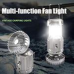 Solar Rechargeable Camping Lantern with Fan