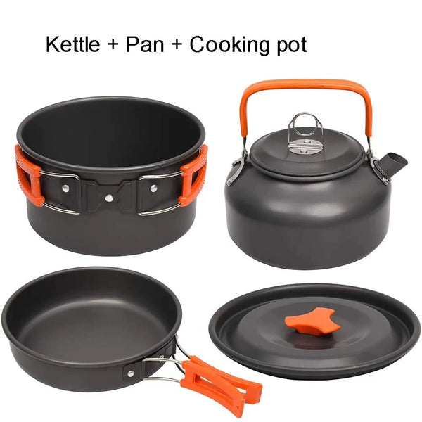 Camping Cookware Set - Portable Non-Stick Backpacking Cook Set
